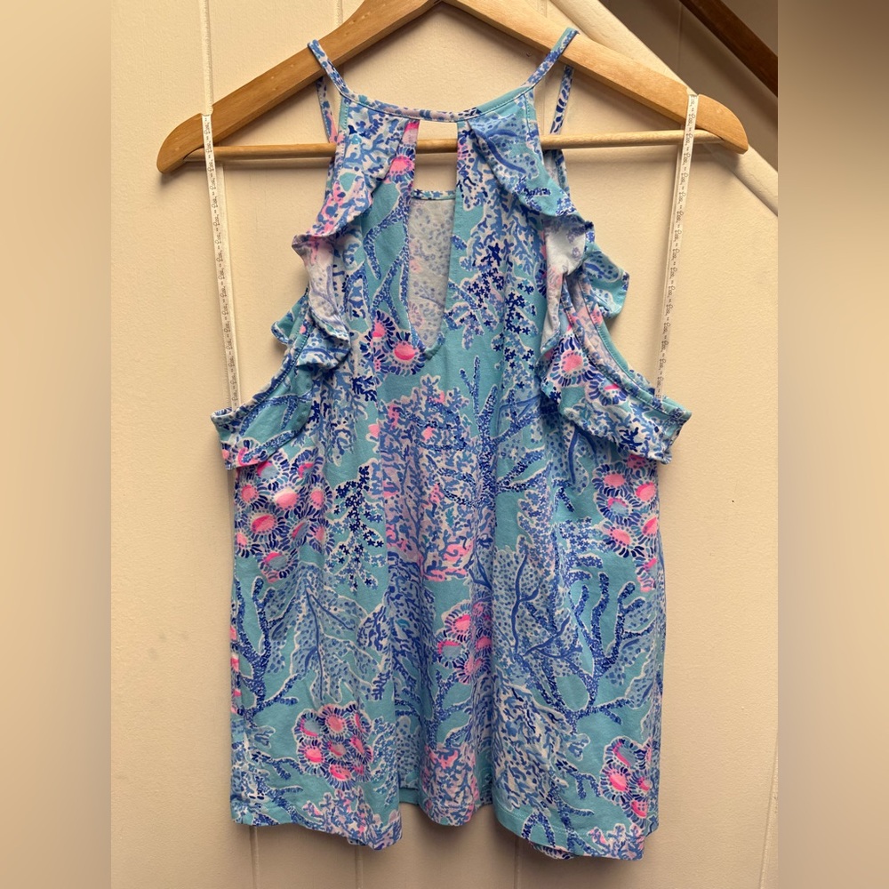 Lilly Pulitzer Blue Ibiza Billie Tank Top in “Now You Sea Me” Size M 100% Cotton - Picture 3 of 4